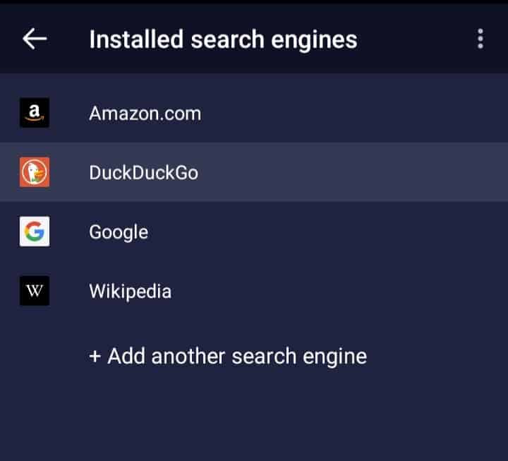 firefox search engine options