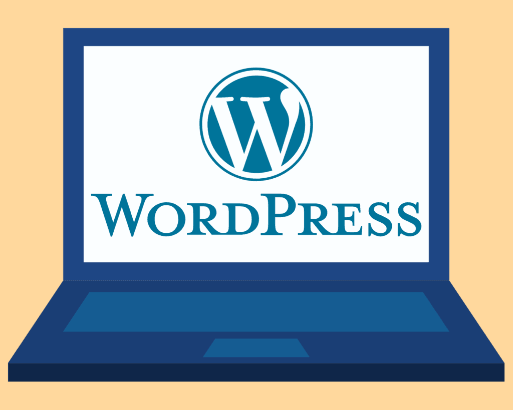 wordpress logo on laptop