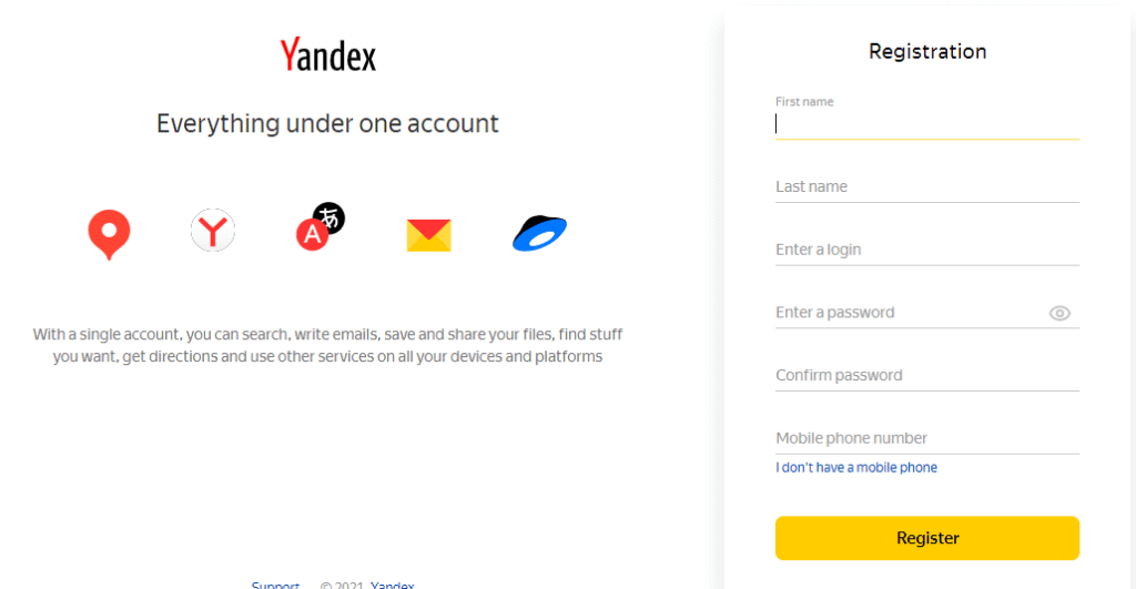 yandex-disk-sign-up-process