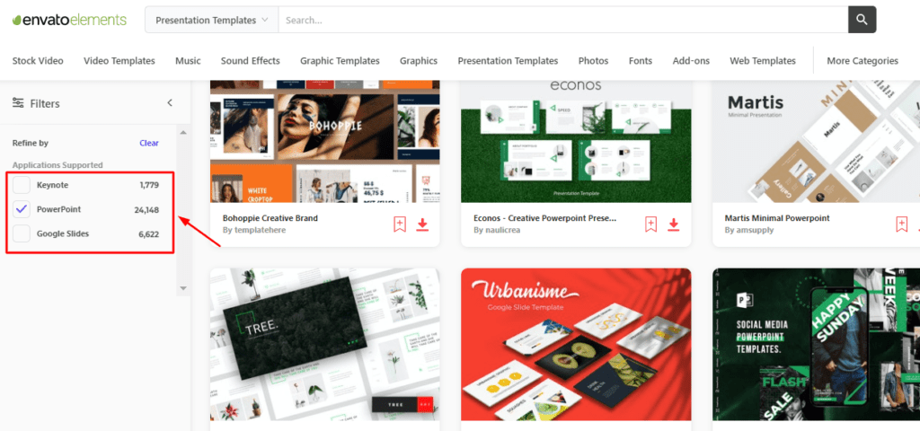 Envato Elements presentation templates