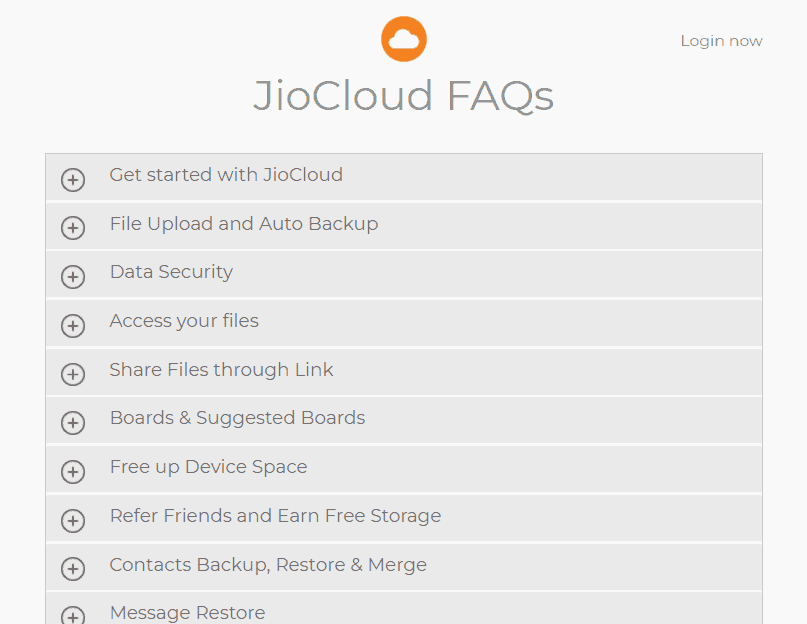 JioCloud FAQ