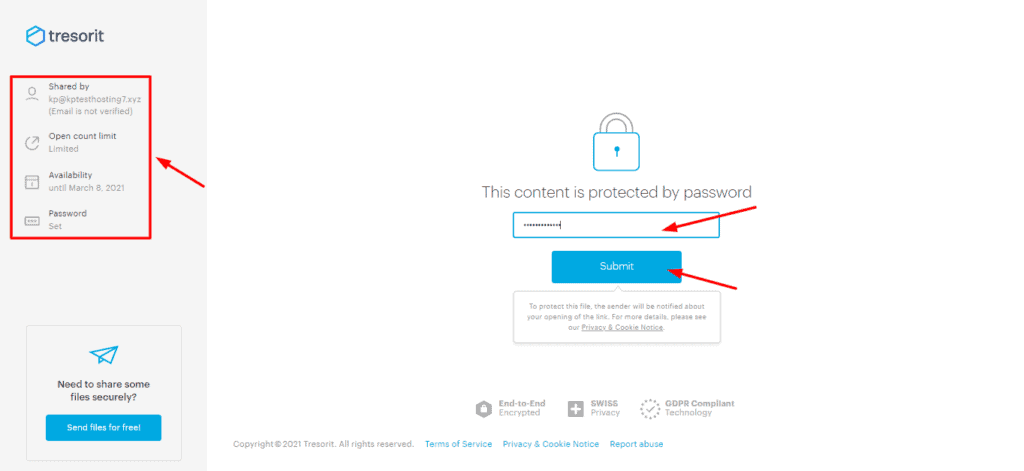 Password protection on shared files