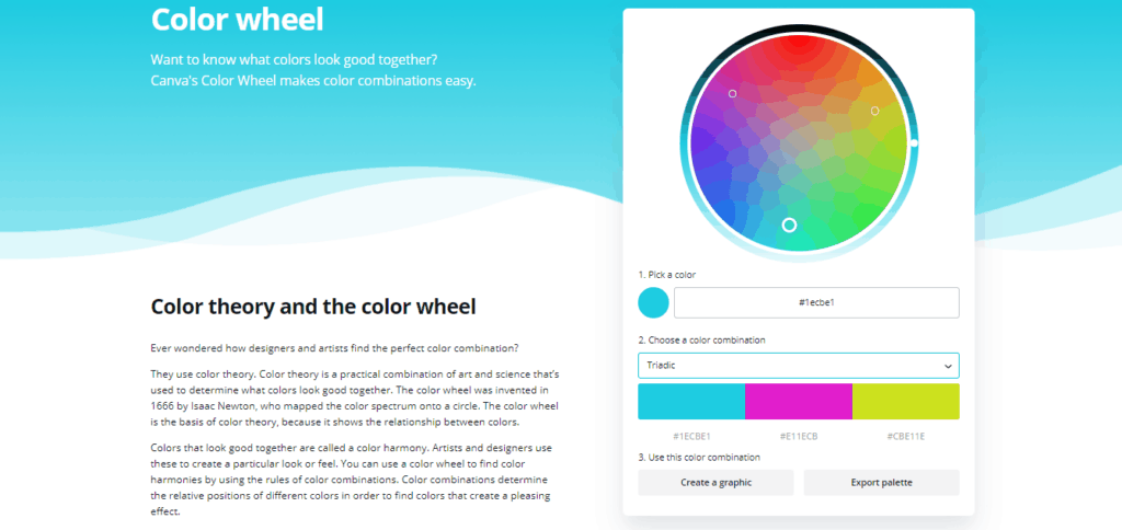 Canva Color wheel