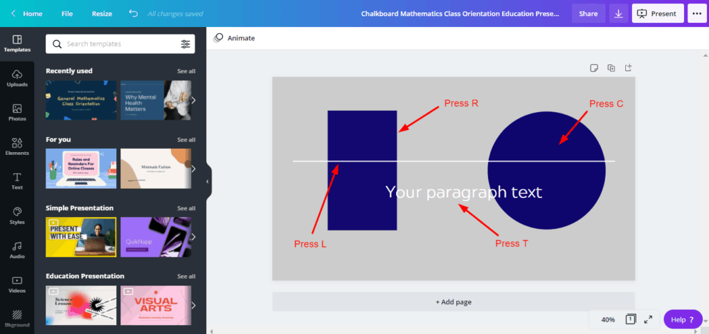 Canva Keyboard Shortcuts