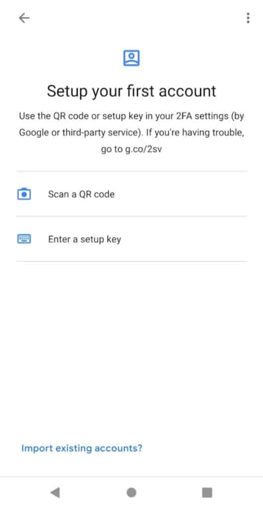 Google authenticator Easy to set up