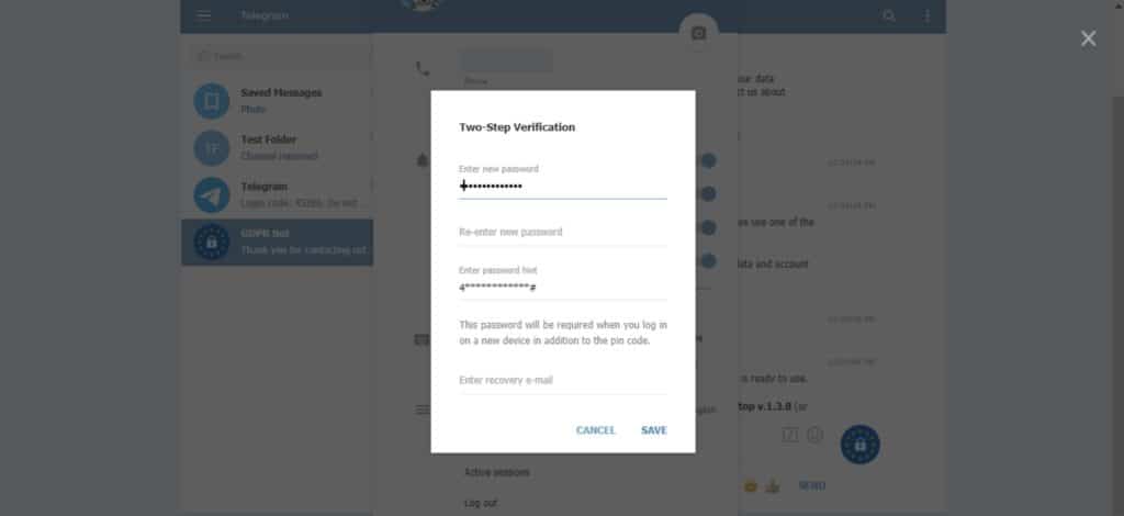 Telegram 2FA