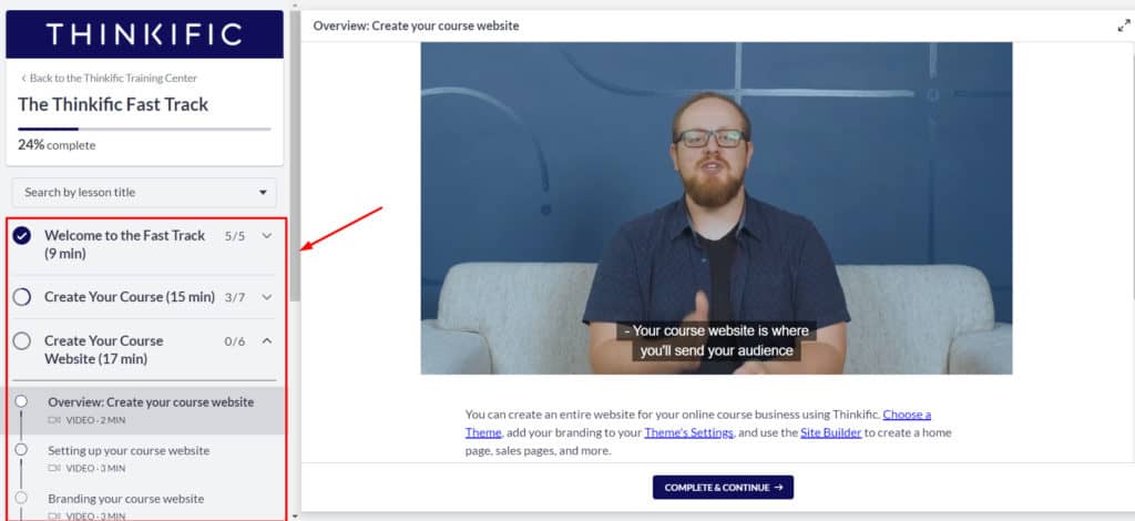 Thinkific fast track course