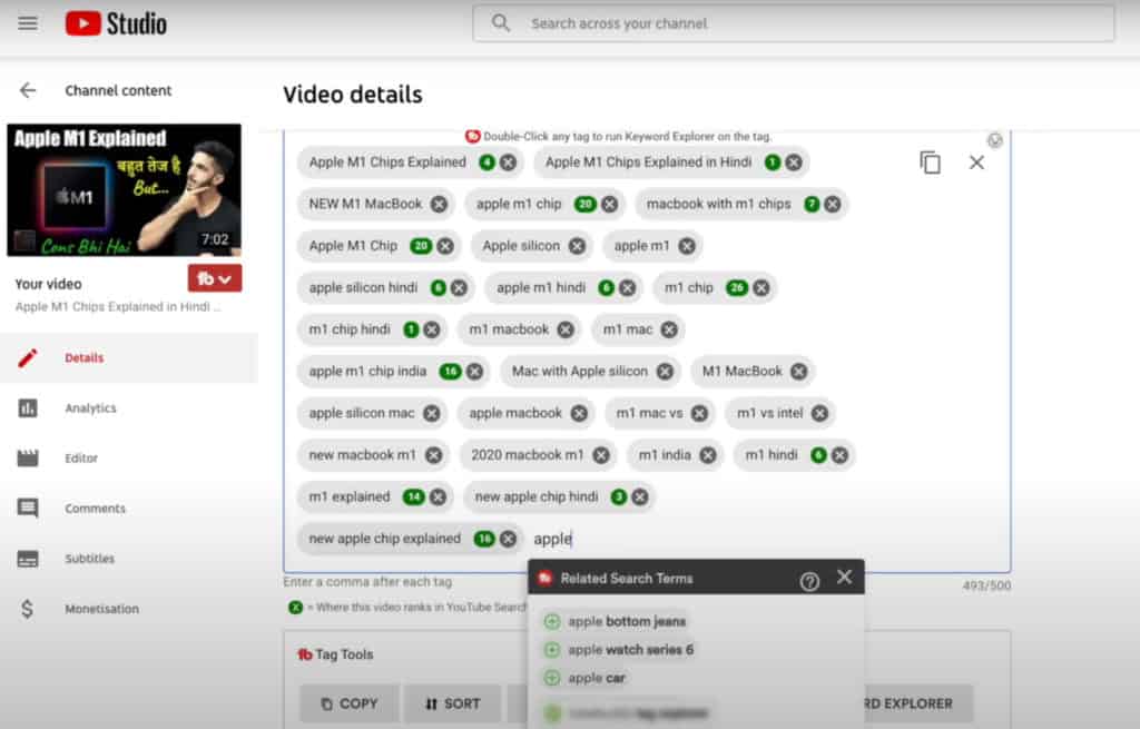 TubeBuddy Free plan - YouTube Keyword Suggestion