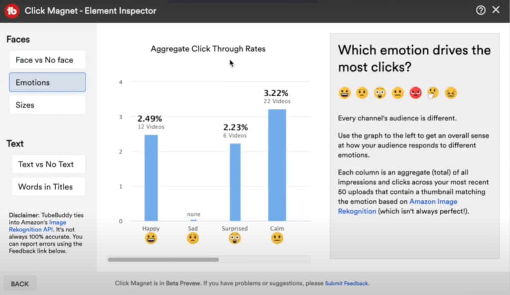 TubeBuddy Legend plan - Element inspector