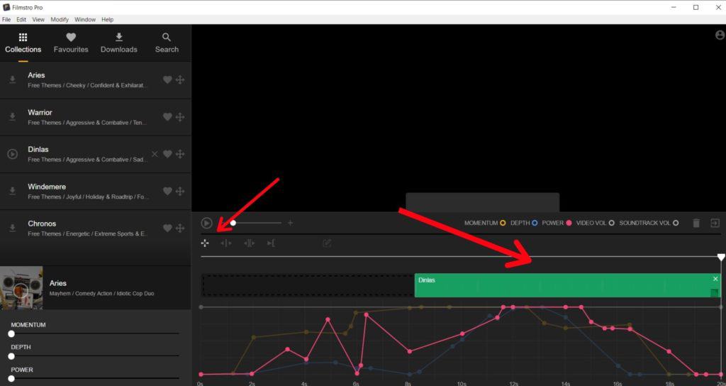 Filmstro move clip tool