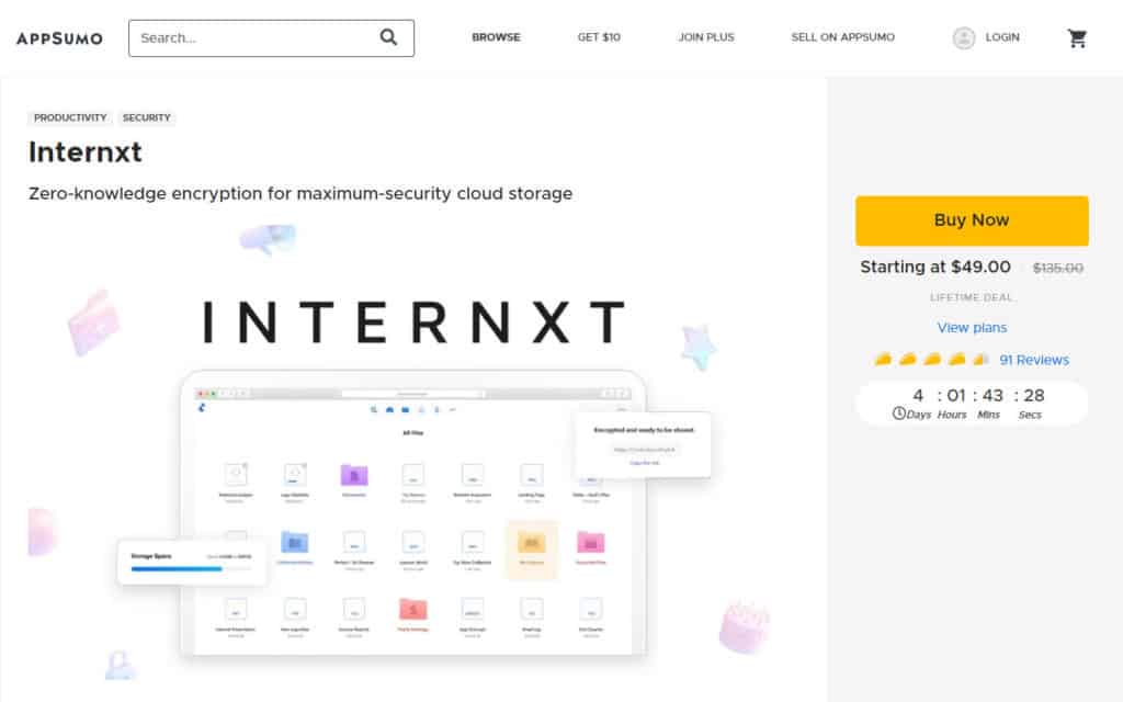 Internxt AppSumo deal