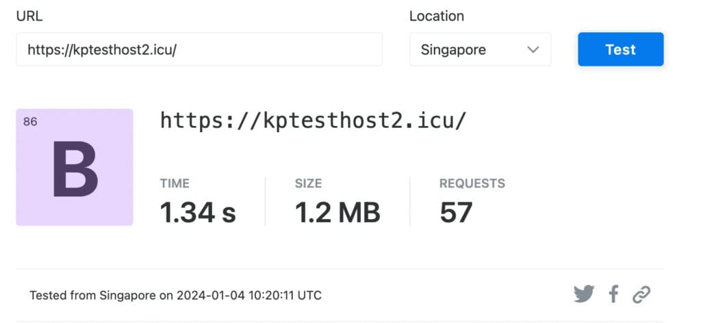 Hostinger India servers - Singapore speeds
