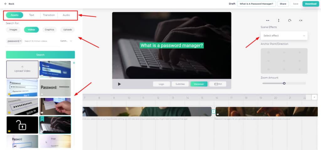 Video maker dashboard