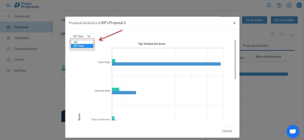 Fresh Proposals multiple client analytics