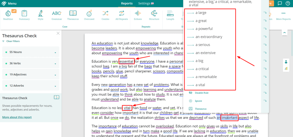 Thesaurus Checker