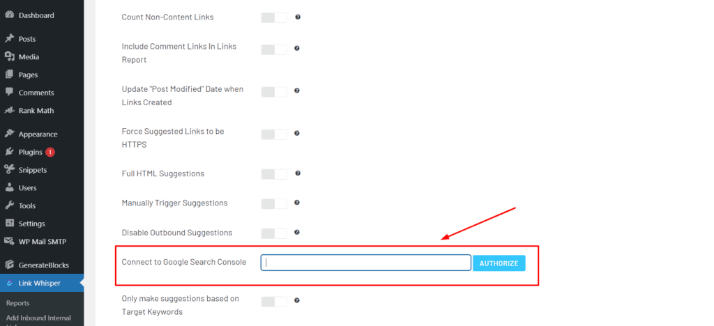 Google Search Console integration