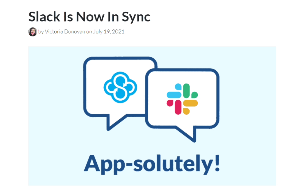 Slack integration in Sync