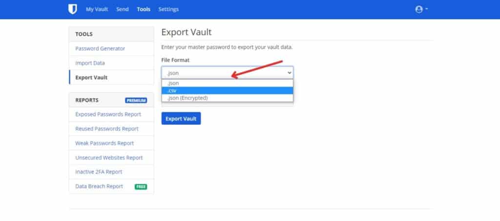 Bitwarden Export