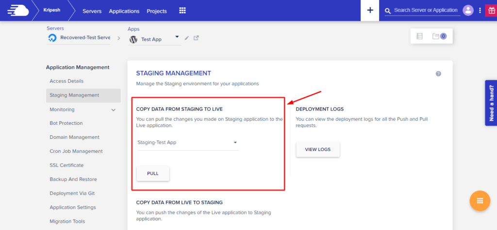 Copy cloned data to original