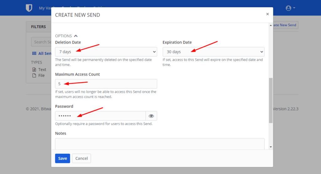 Set security settings