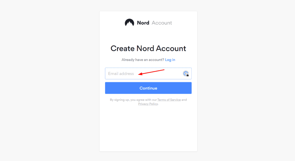 Signing up for a Nord Account