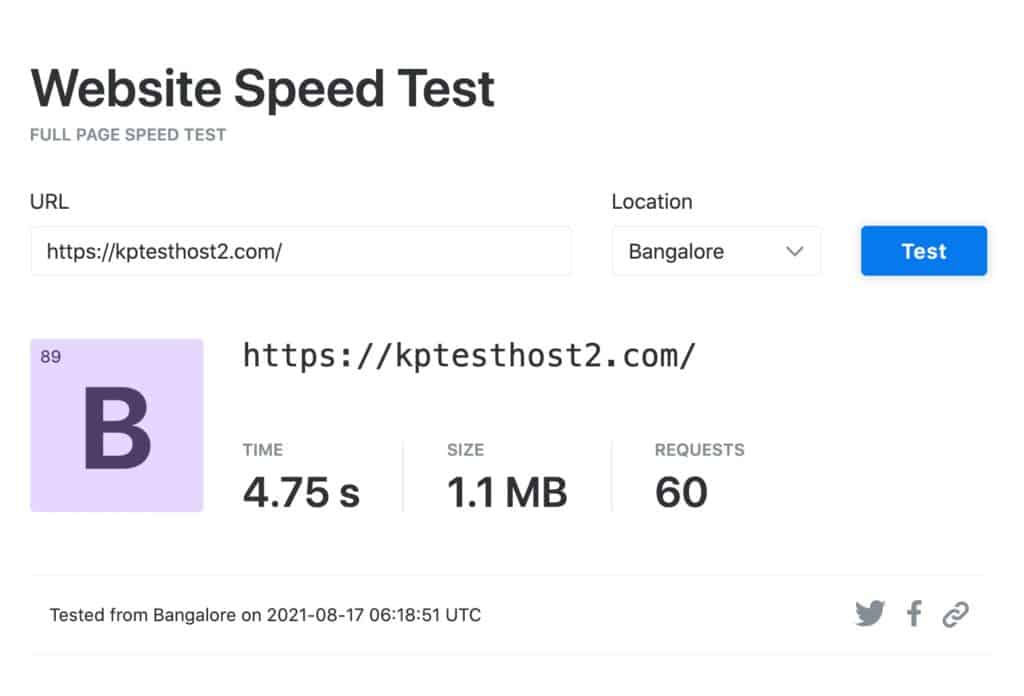 Speeds in Bangalore(with Litespeed cache plugin)