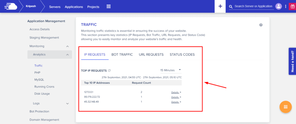 Website Traffic metrics