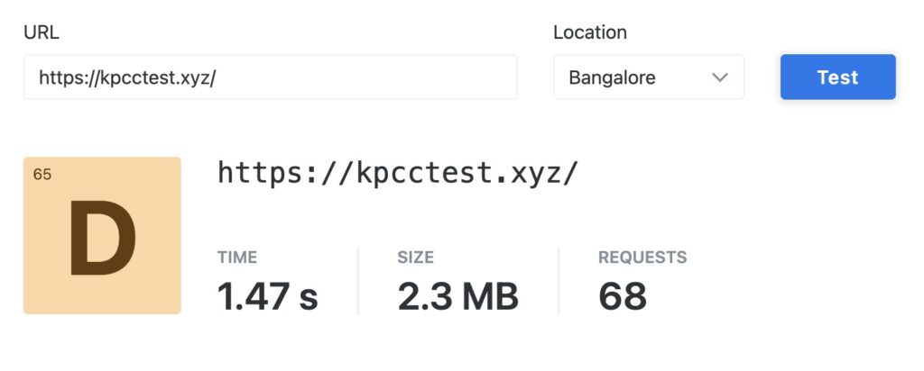 Chemicloud - speed test (India)