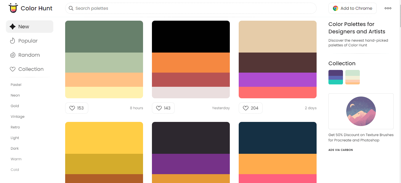 Color Hunt - Hand-picked color palettes - Awwwards