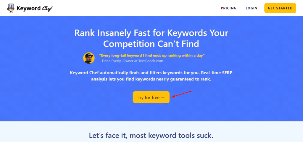 Free trial Keyword Chef