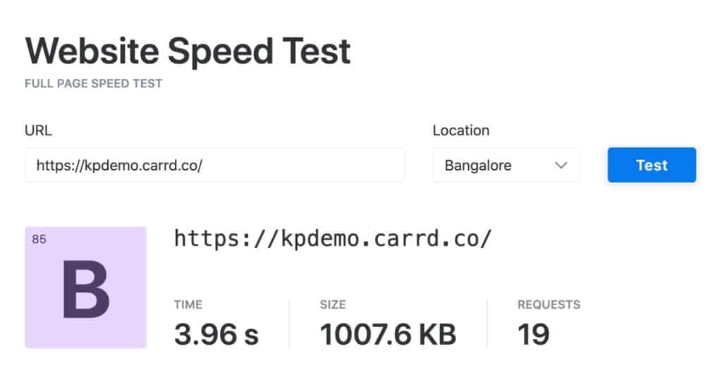 Speed test (Bangalore)