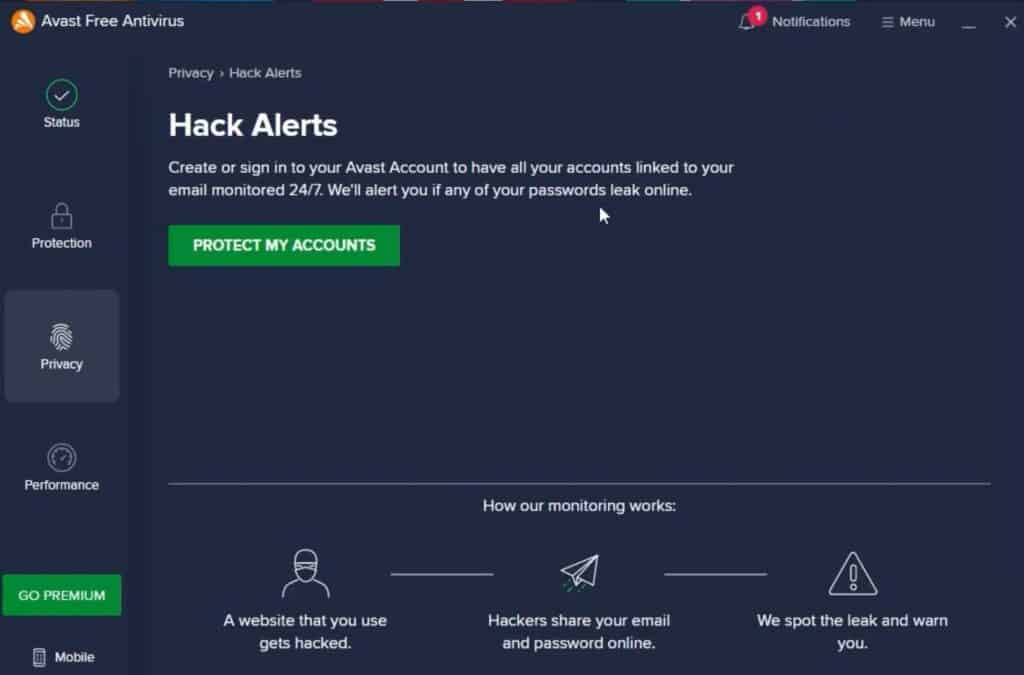 Avast Antivirus Hack Alerts