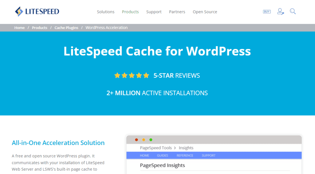 Litespeed Cache plugin