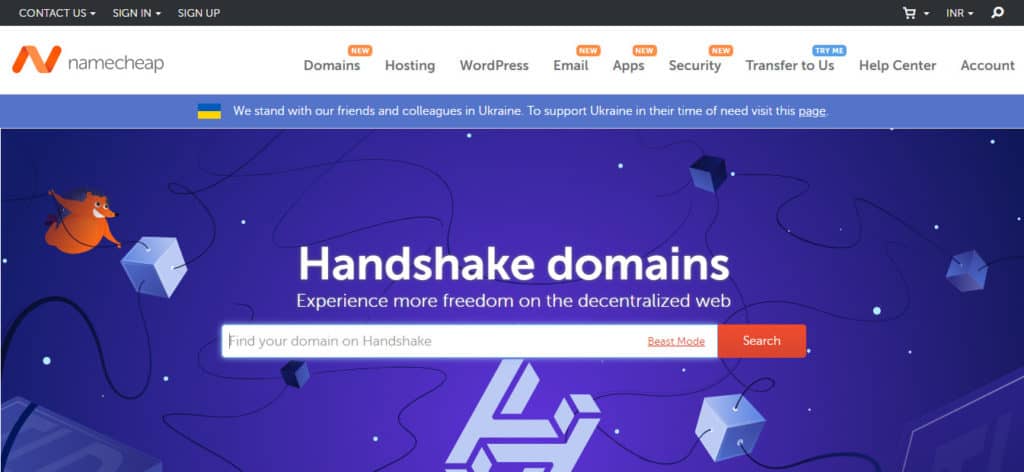 Namecheap Handshake Domains