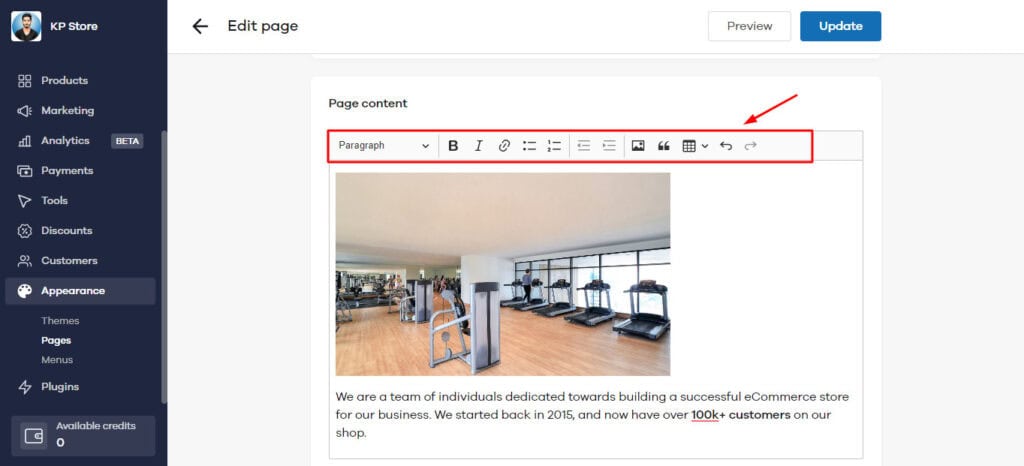 Dukaan Page Formatting