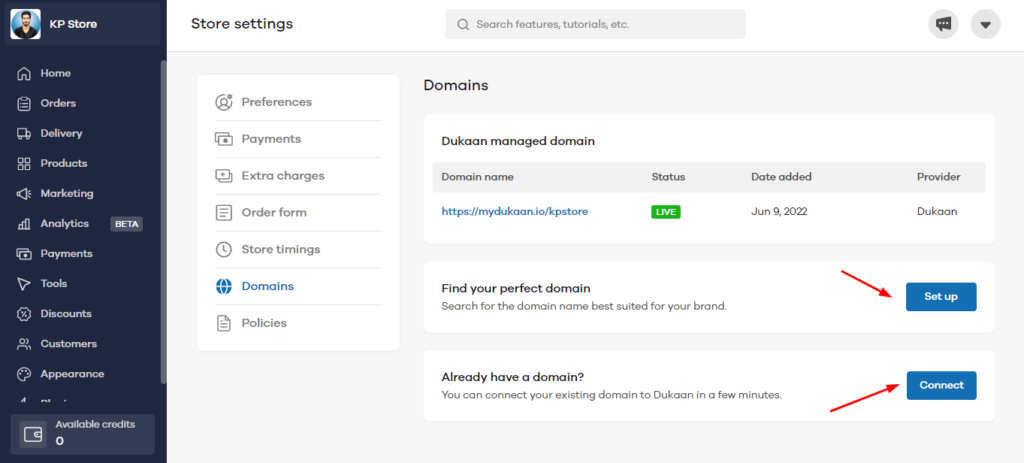 Dukaan custom domains