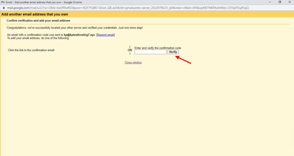 Verify confirmation code