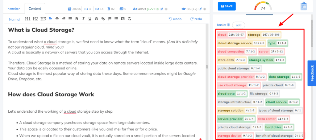 Basic keywords list