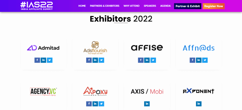 India Affiliate Summit 2022 - Exhibitiors