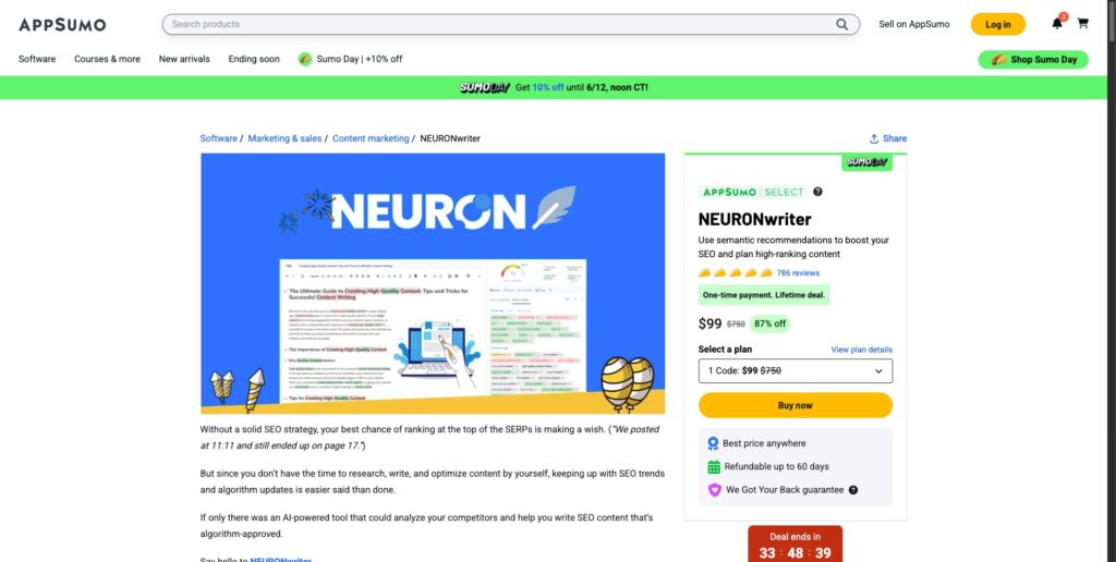 NeuronWriter AppSumo Deal