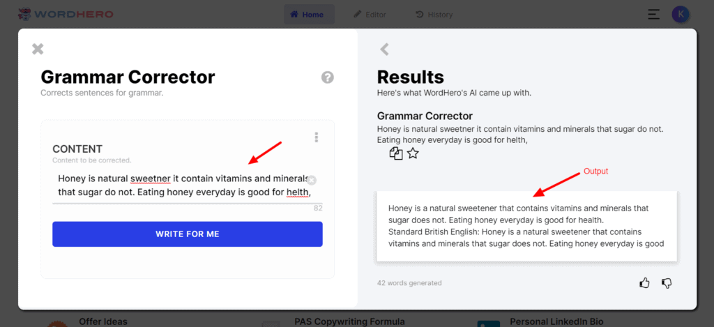 WordHero Grammar Corrector