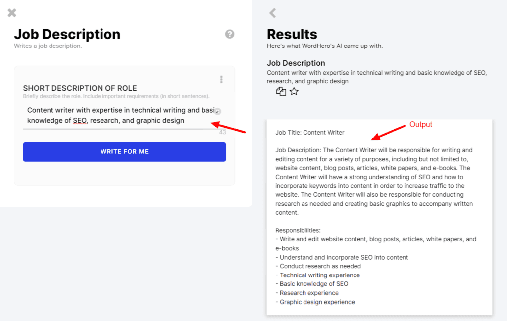 WordHero Job Description