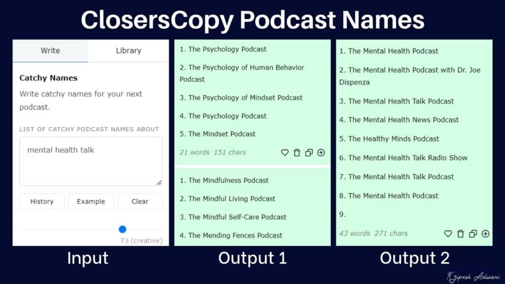 ClosersCopy Podcast Names