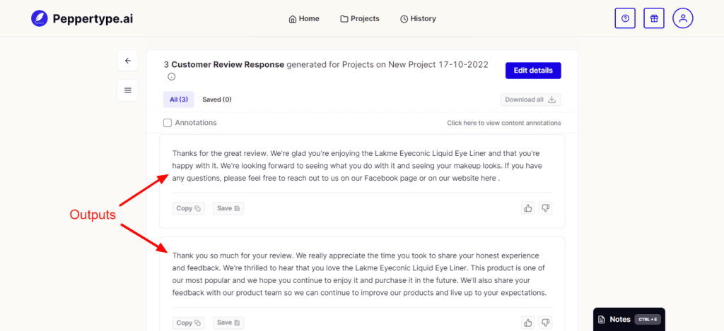 Peppertype Customer Review Response