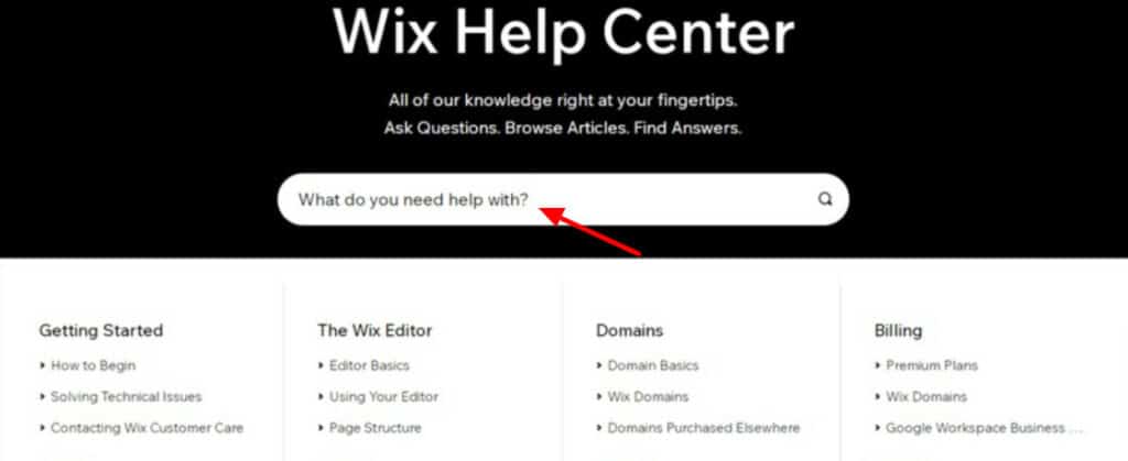 Wix customer support