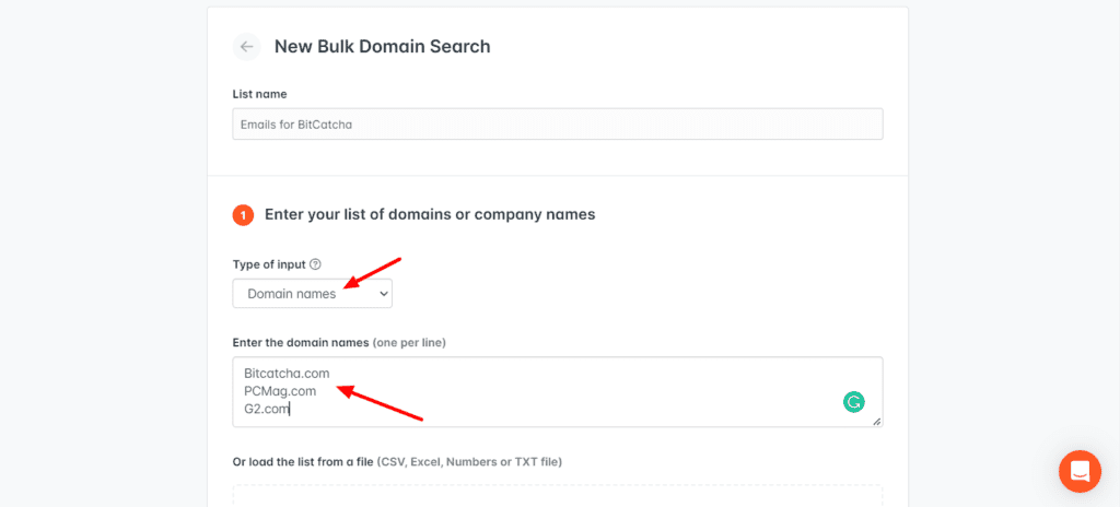 Hunter Bulk domain Search