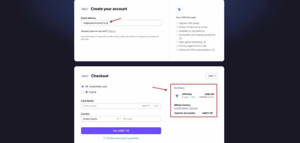 Proton VPN Black Friday payment