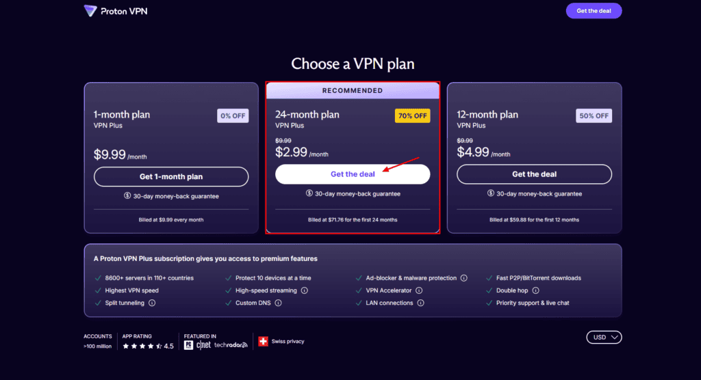 ProtonVPN Black Friday plans