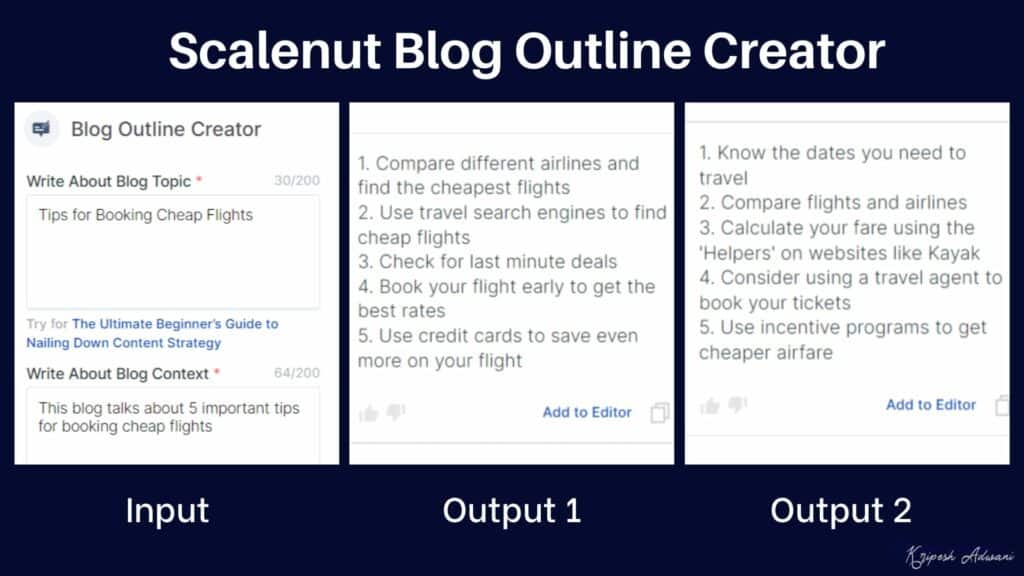 Scalenut Blog Outline Creator