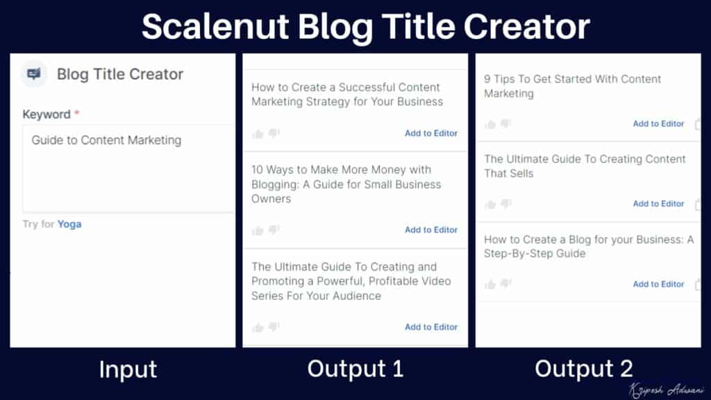 Scalenut Blog Title Creator